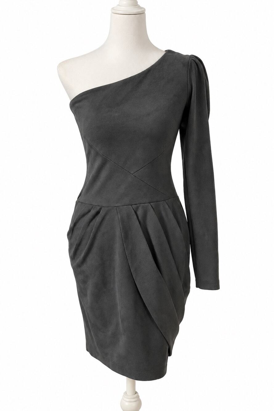 NWT Kardashians bebe Sueded One Shoulder Dress XS USA